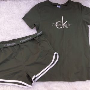 Calvin Klein, Sleepwear Set, Small, Deep Forest  Green